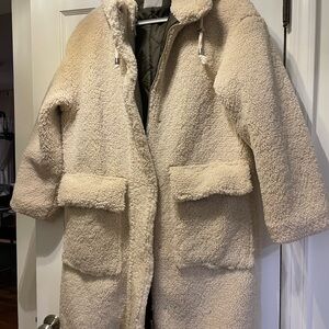 ASOS Cream Teddy Jacket Oversized Fit